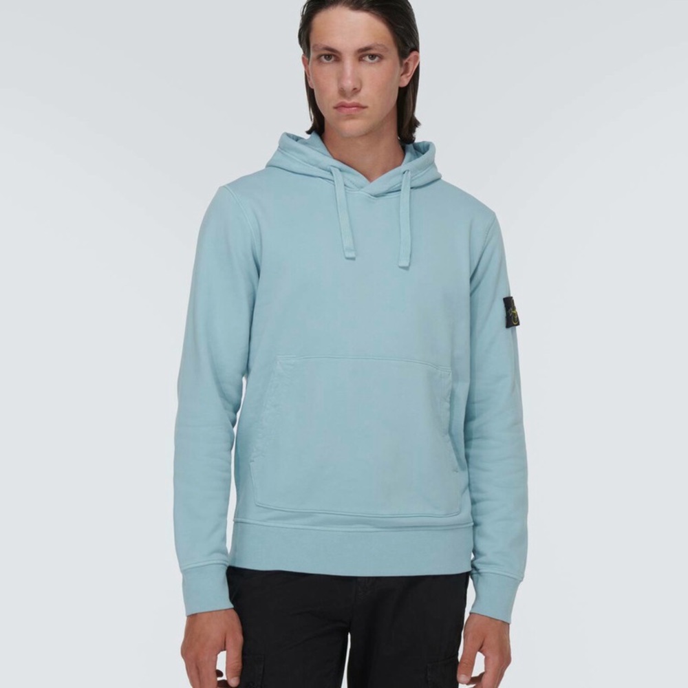 Sky blue stone island hoodie